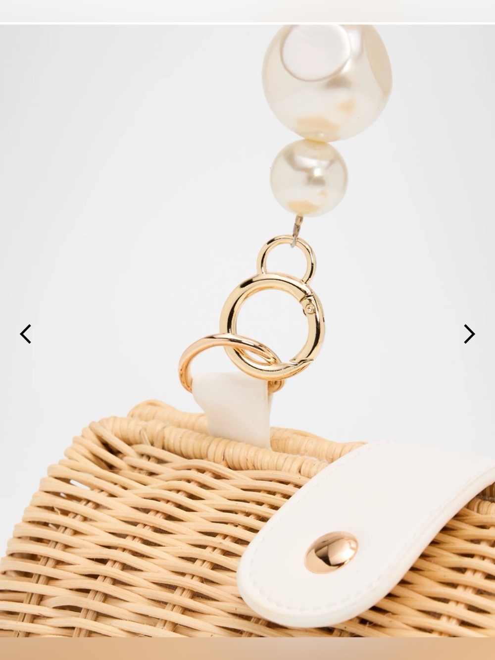 BTB Los Angeles Page Mother-of-pearl Rattan Top Handle Bag Natural NWT - Picture 5 of 12